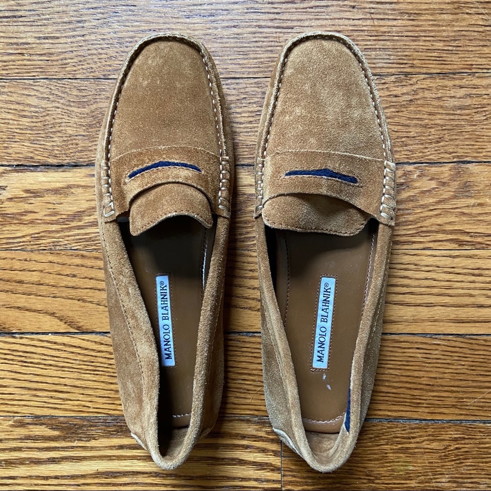 Manolo Blahnik Suede Driving Loafers